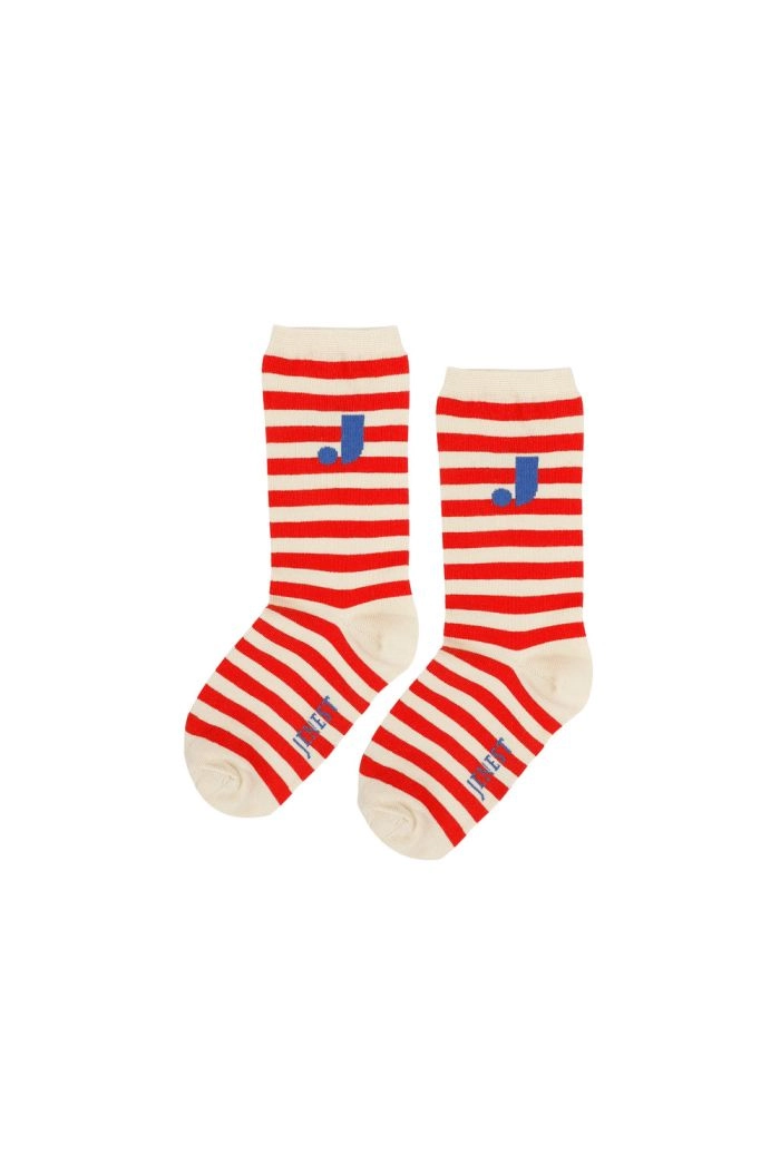Jenest J Stripe Socks Offwhite Red_1