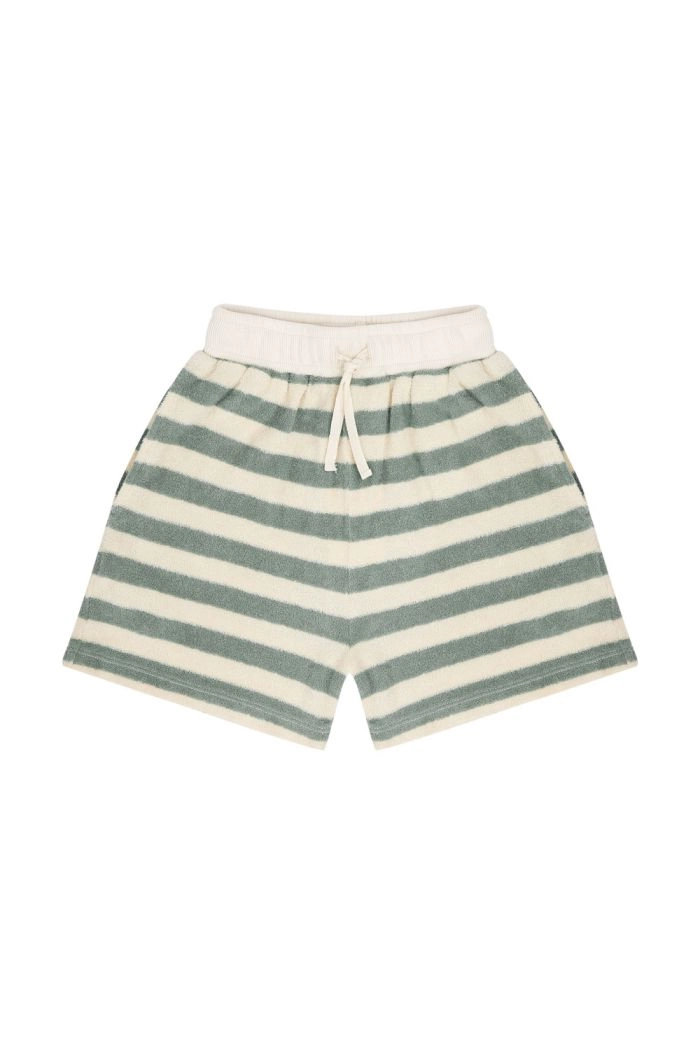 Jenest Robin Shorts Sage Green Off White Stripe_1