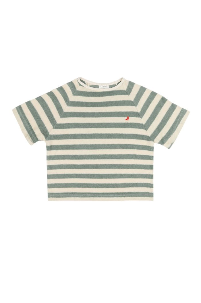 Jenest To T-Shirt Sage Green Off White Stripe_1
