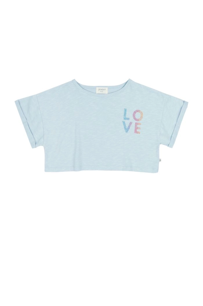 Jenest Lizzy Cropped T-Shirt Water Blue_1